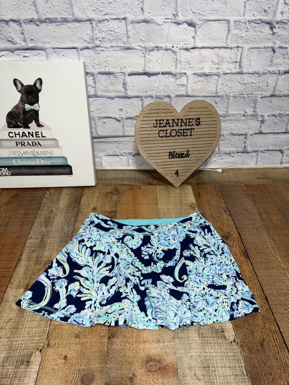 Lilly Pulitzer - High Tide Navy Scuba Doo, Athletic Skirt - Picture 14 of 14